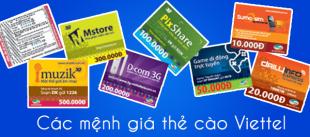 Mệnh giá thẻ cào viettel mới nhất hiện nay